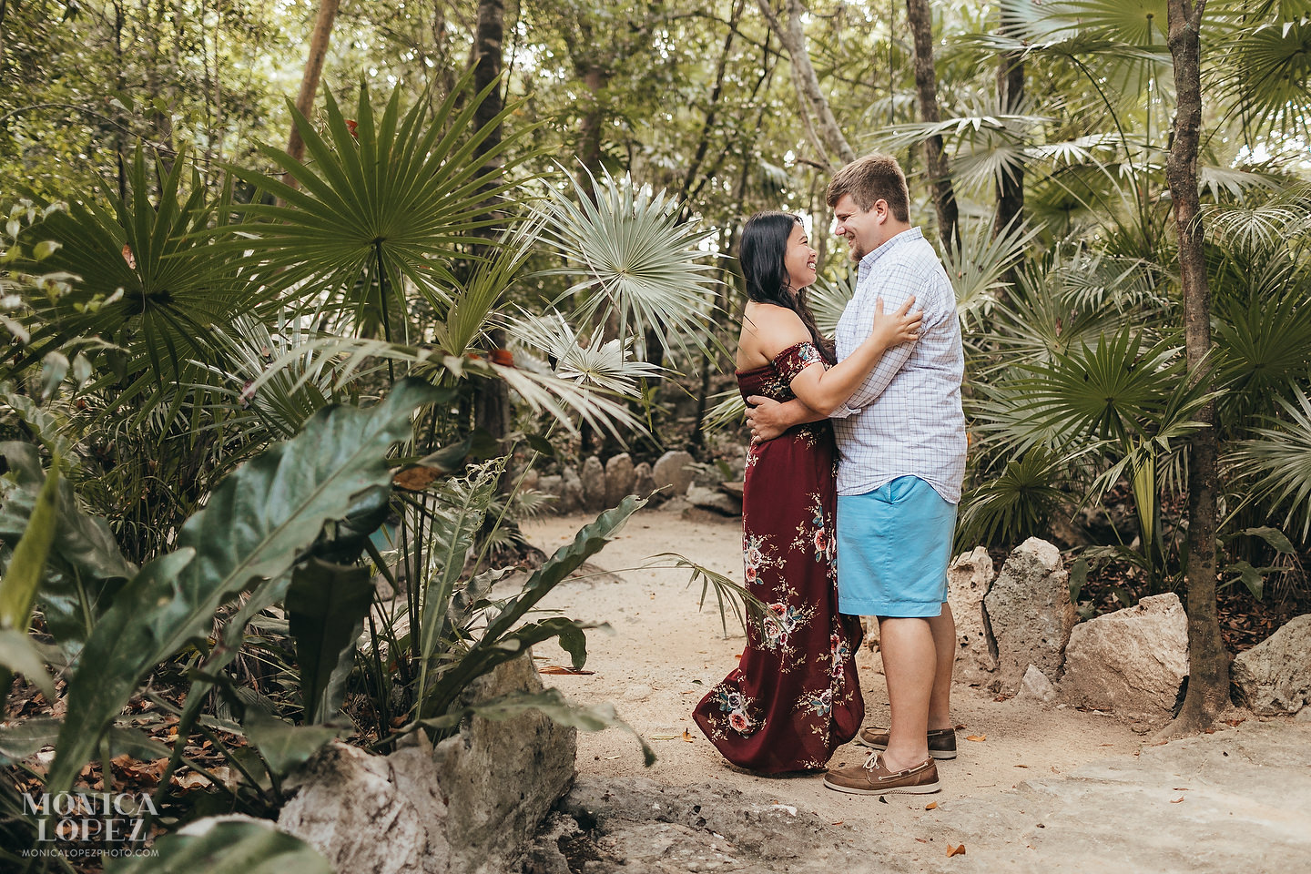 Romantic Cenote Portraits in the mayan jungle by Monica Lopez Photography
