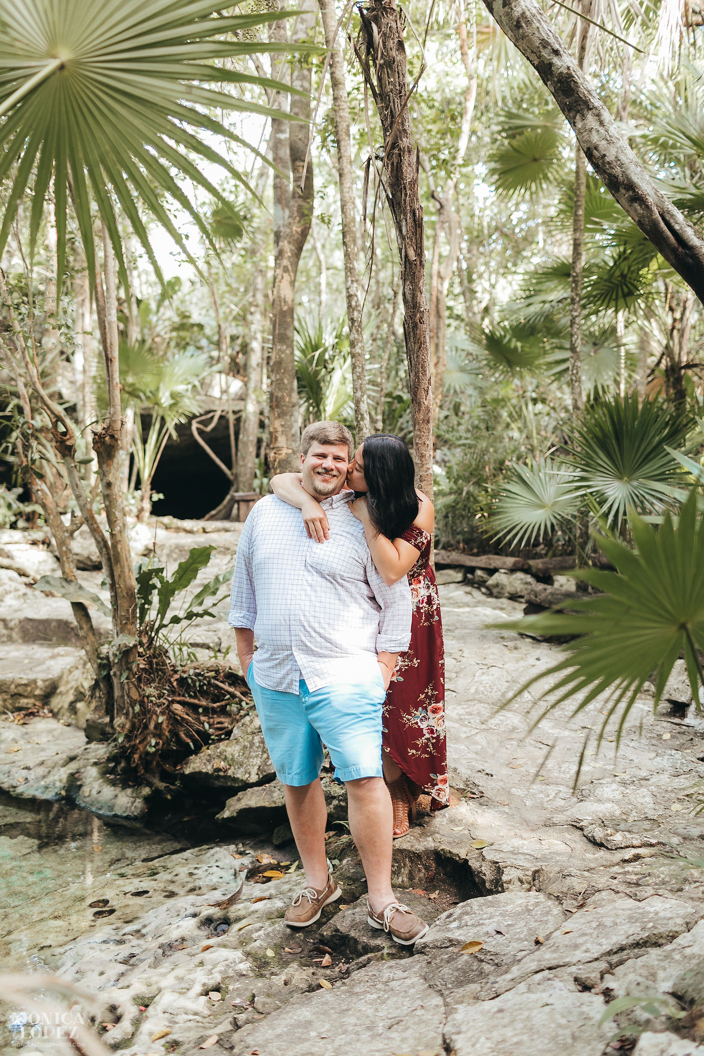 Romantic Cenote Portraits in the mayan jungle by Monica Lopez Photography