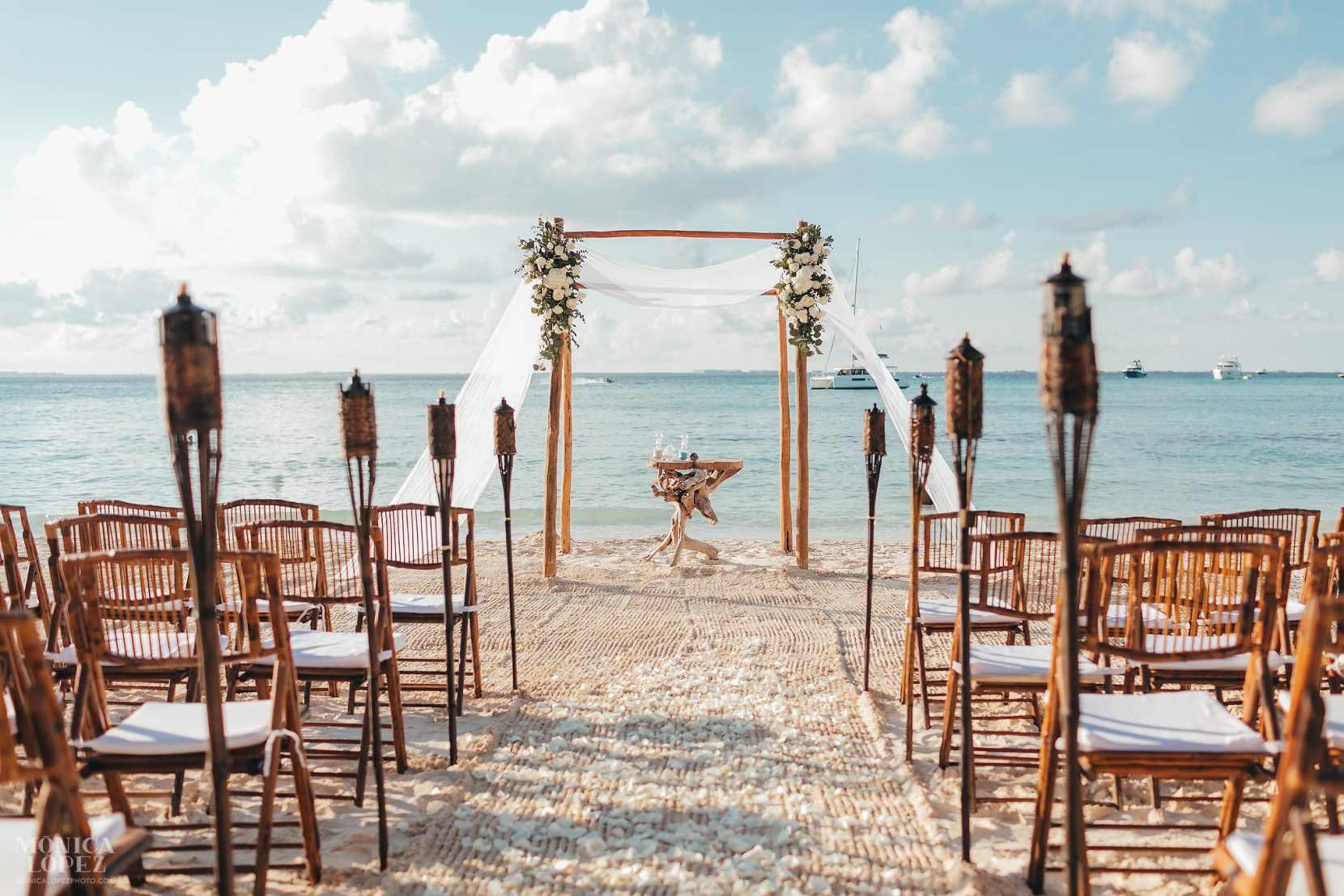 Isla Mujeres Playa Norte Sunset Wedding | Cancun Wedding Photographer  Monica Lopez Photography