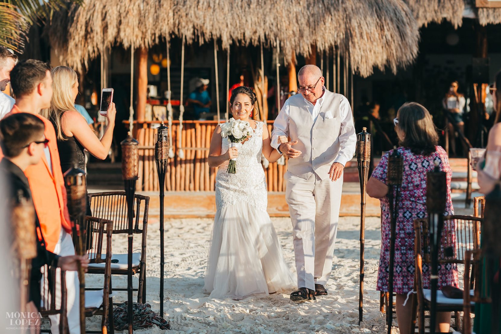 Isla Mujeres Playa Norte Sunset Wedding by Monica Lopez Photography