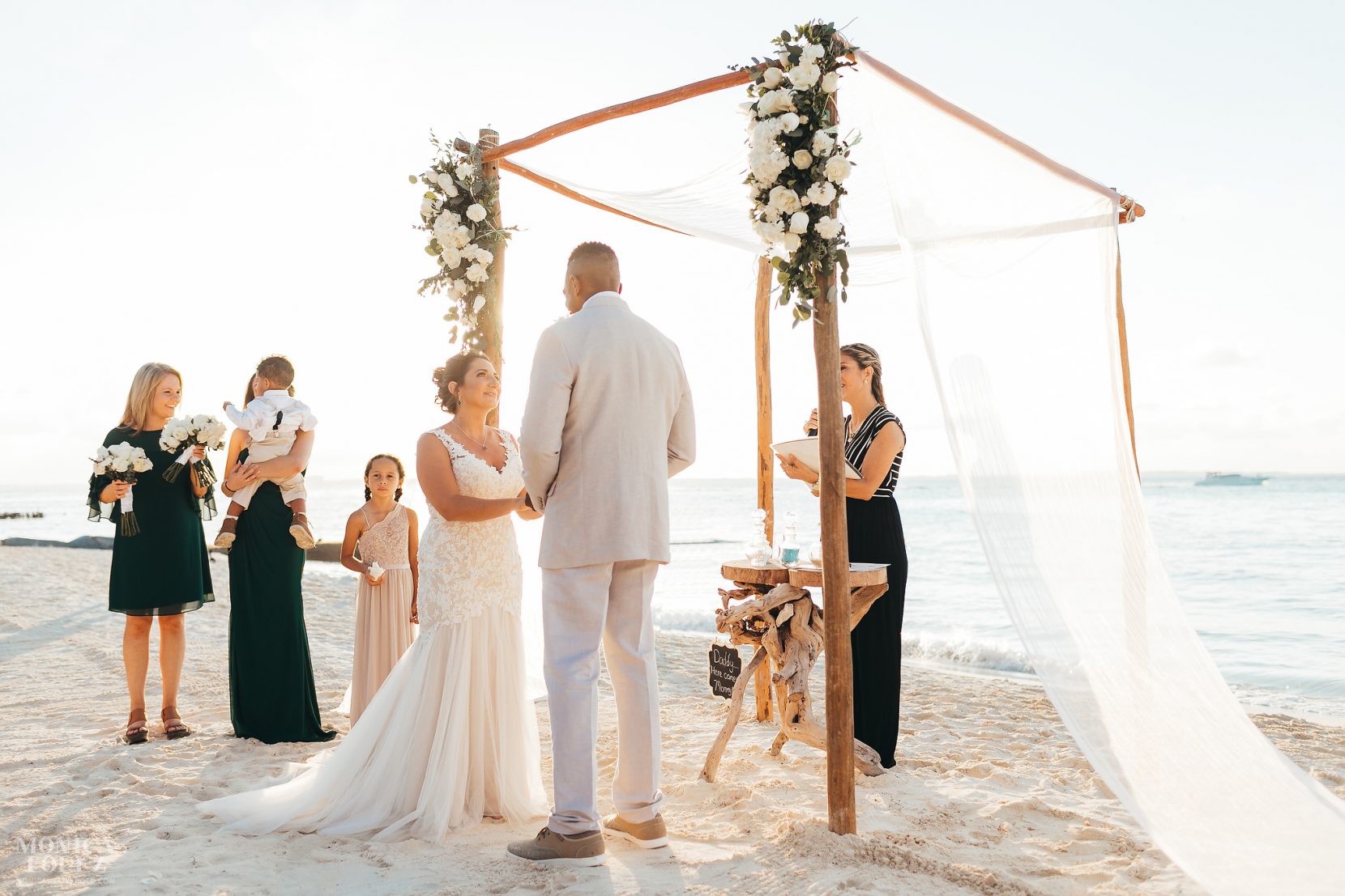 Isla Mujeres Playa Norte Sunset Wedding by Monica Lopez Photography