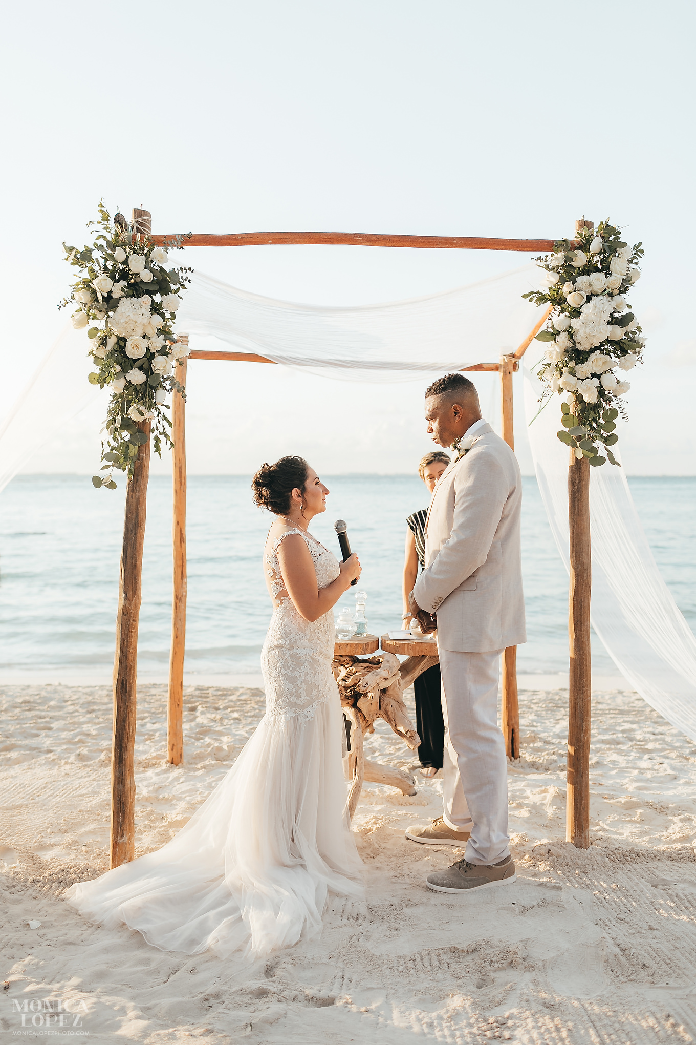 Isla Mujeres Playa Norte Sunset Wedding by Monica Lopez Photography