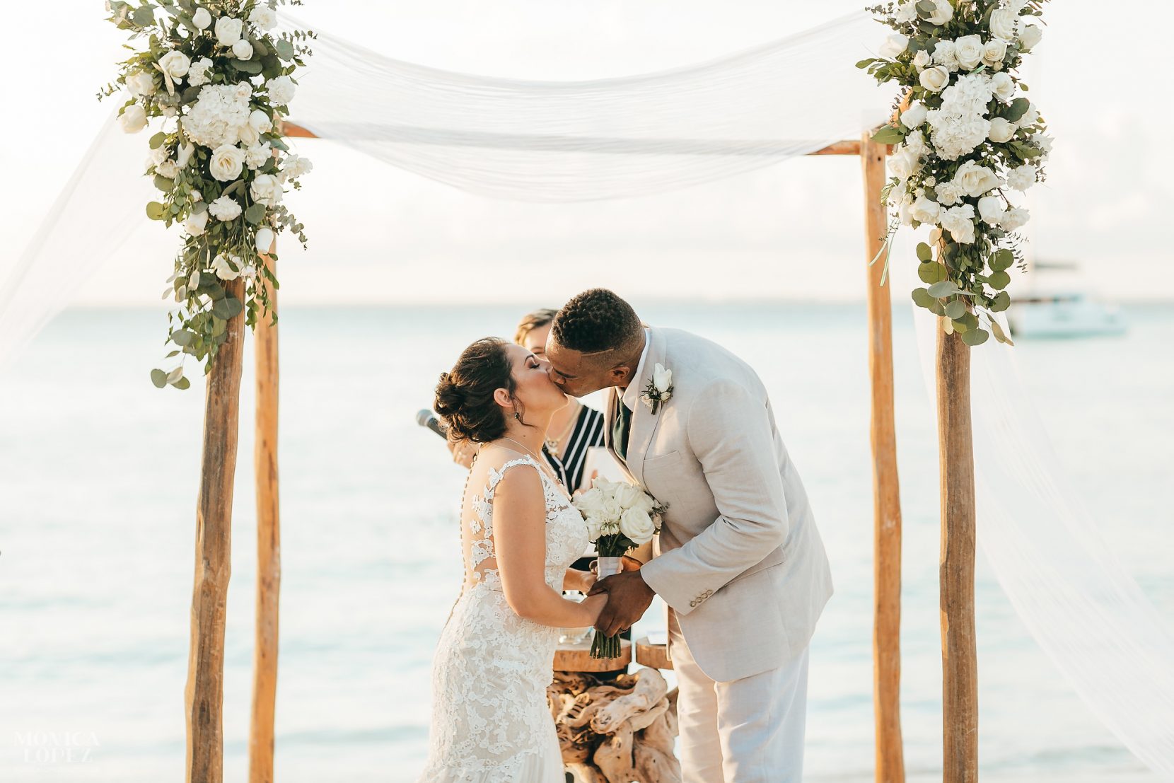 Isla Mujeres Playa Norte Sunset Wedding by Monica Lopez Photography