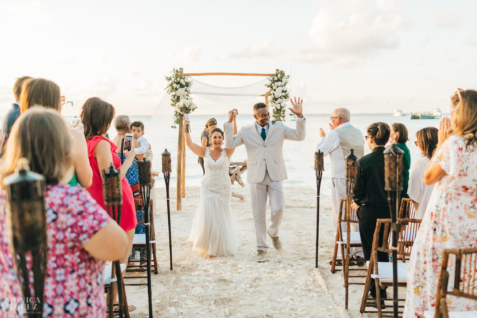 Isla Mujeres Playa Norte Sunset Wedding by Monica Lopez Photography