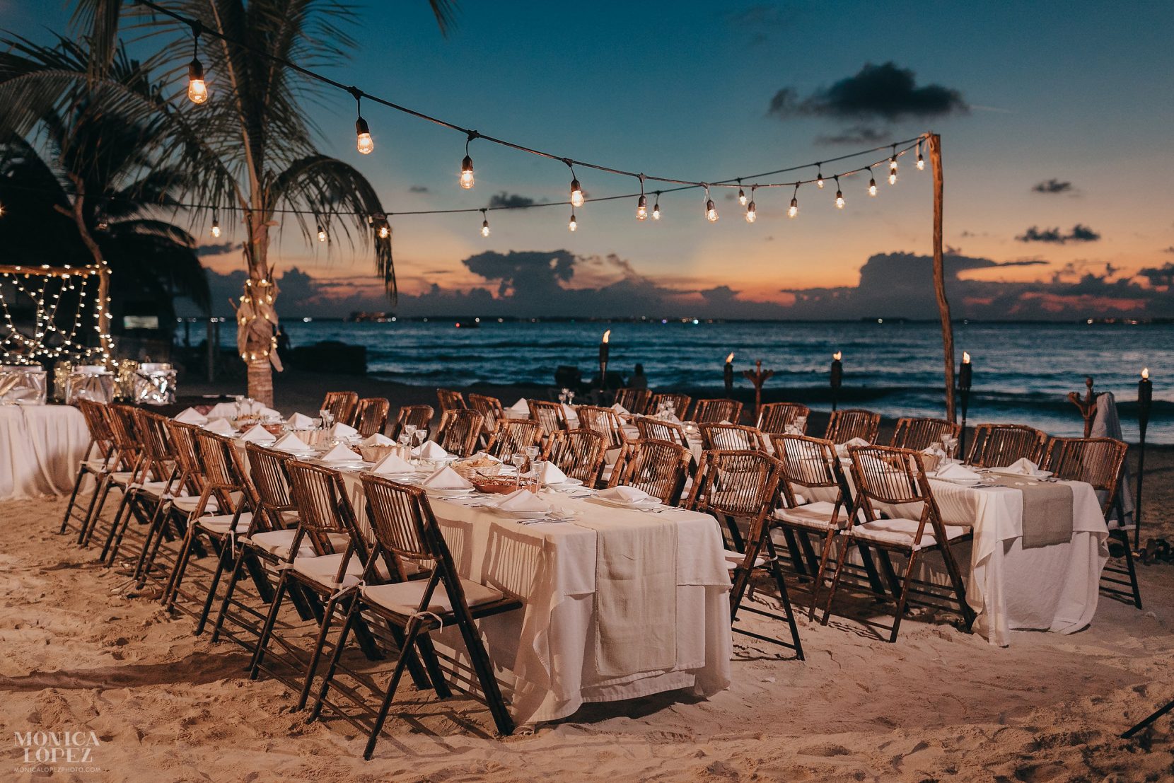 Isla Mujeres Playa Norte Sunset Wedding by Monica Lopez Photography