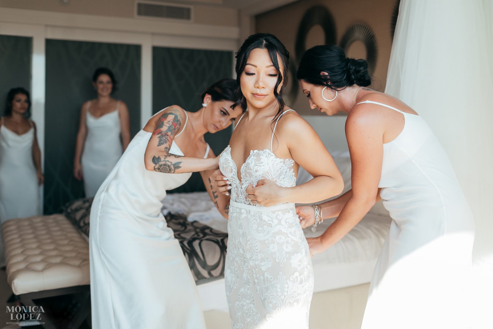 Royalton Riviera Cancun Hideaway Sky Terrace Wedding - Bride getting ready